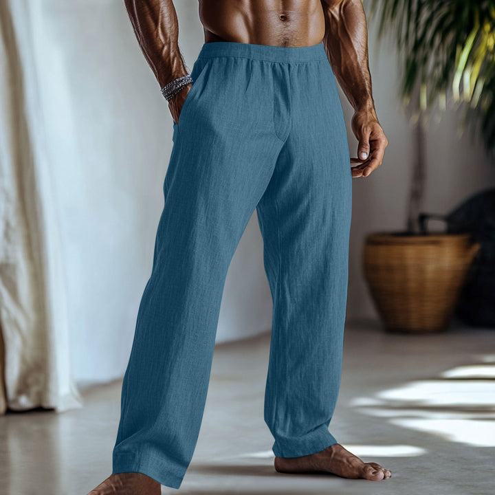 Herren Leichte Sommerhose aus atmungsaktivem Leinen W&W Mode
