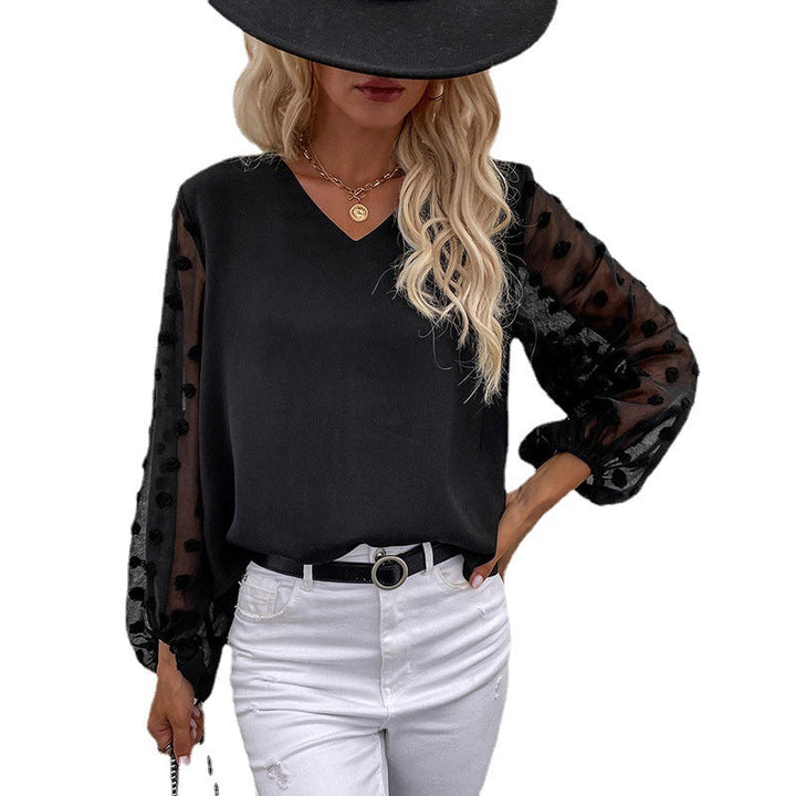 Damen Bluse mit eleganten Puffärmeln und strukturiertem Obermaterial W&W Mode
