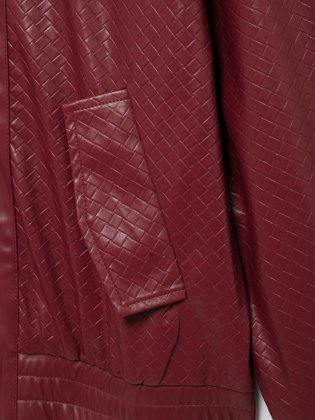 W&W Mode | Woven Faux Leder Bomberjacke