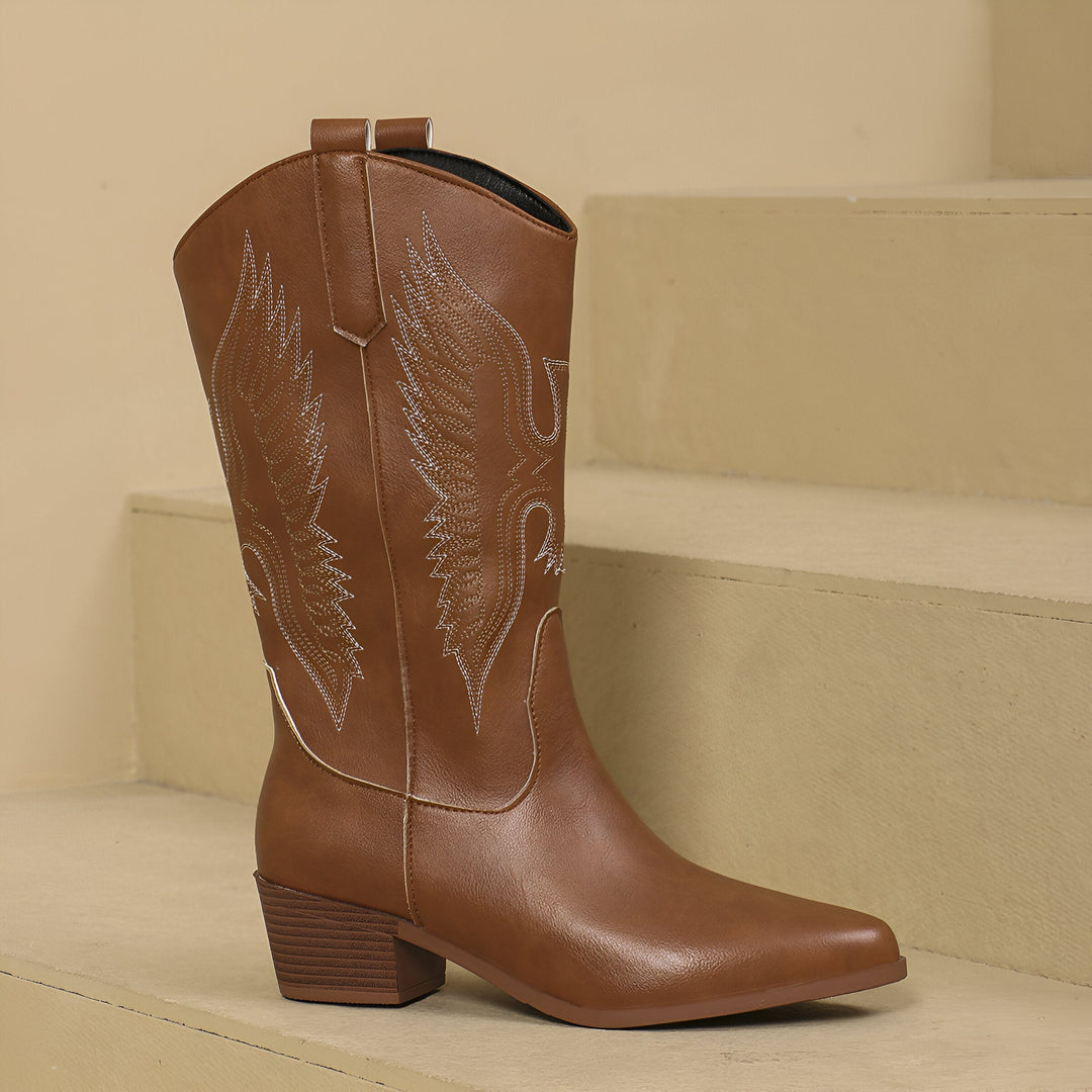 W&W Mode | Stylische Cowgirl-Kniehohe Stiefel