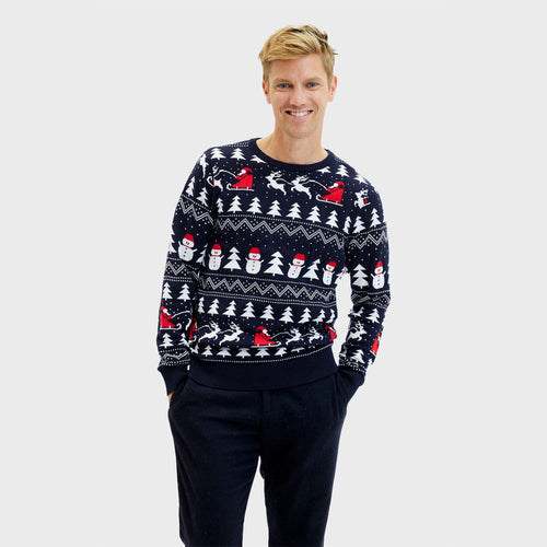 W&W Mode | Der stilvolle Weihnachtspullover Navy - Herren