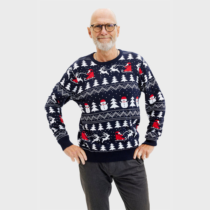 W&W Mode | Der stilvolle Weihnachtspullover Navy - Herren