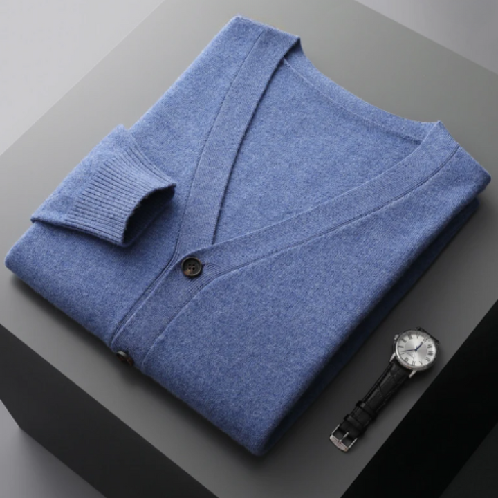 W&W Mode | Cashmere Strickjacke V-ausschnitt Knopfverschluss Weicher Leichter Strick