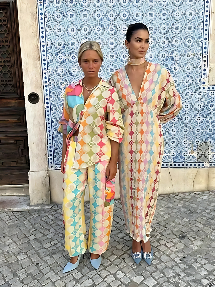 W&W Mode | Bunte Geometrische Set für Damen