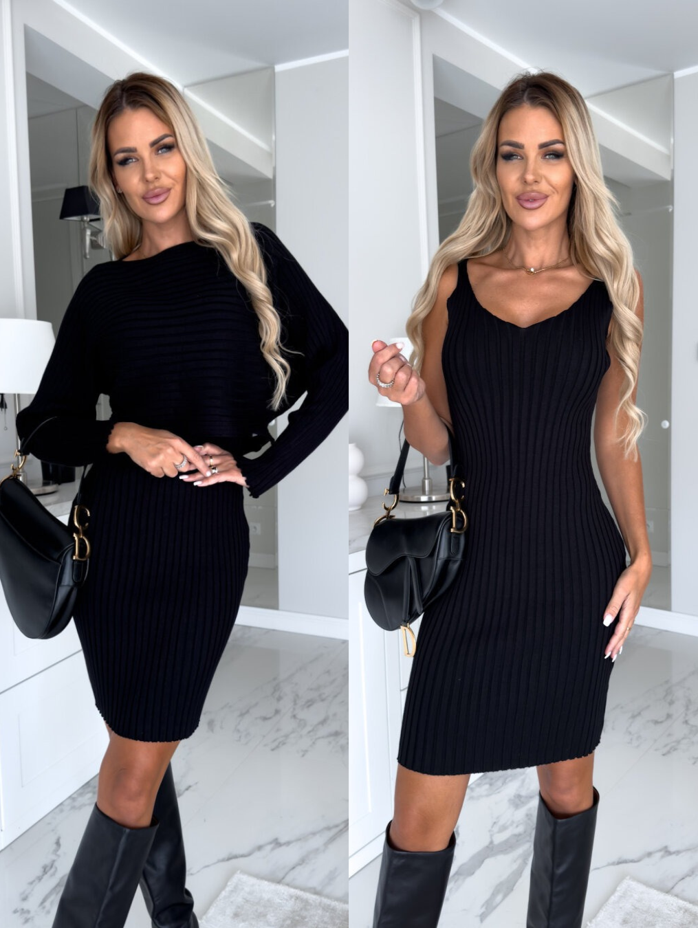 W&W Mode - Ärmelloses Kleid mit passendem Pullover