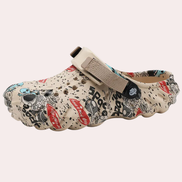 Herren-Sandalen mit Graffiti-Muster