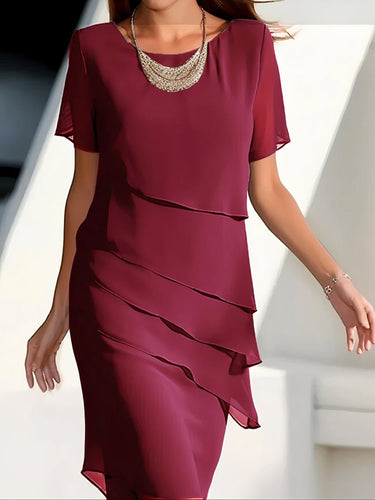 W&W Mode | Plissee Chiffonkleid - Elegantes plissiertes Chiffonkleid für besondere Anlässe