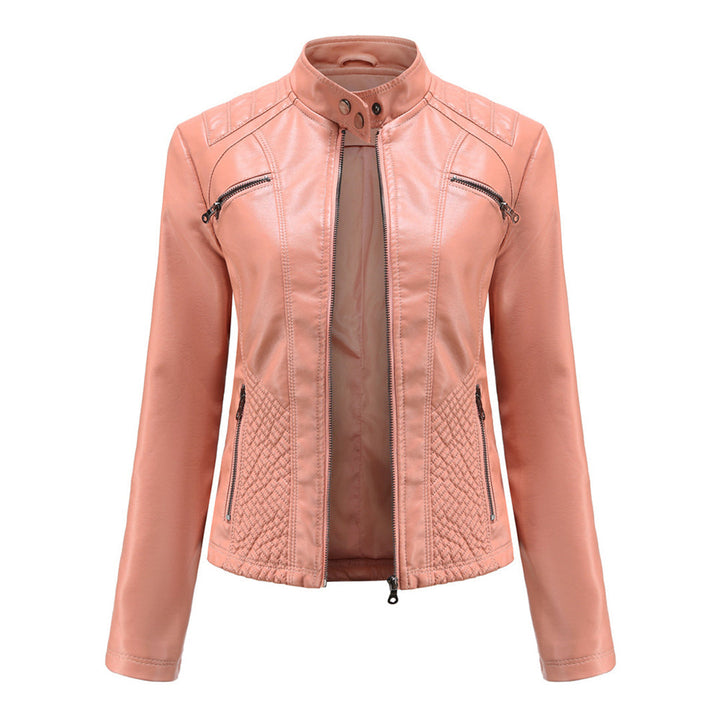 W&W Mode | Lederjacke für Damen - Modische Jacke mit Reißverschluss