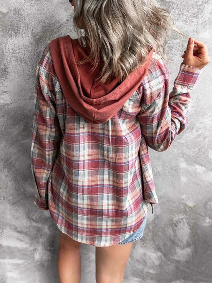W&W Mode Hoodie - Loose Fit - Kordelzug - Button Up Shirt - Damenbekleidung