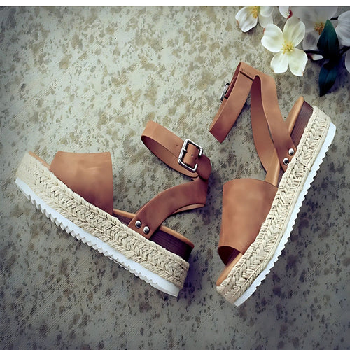 W&W Mode | Sandalen Damen Knöchelriemen Espadrille Schuhe für den Sommer