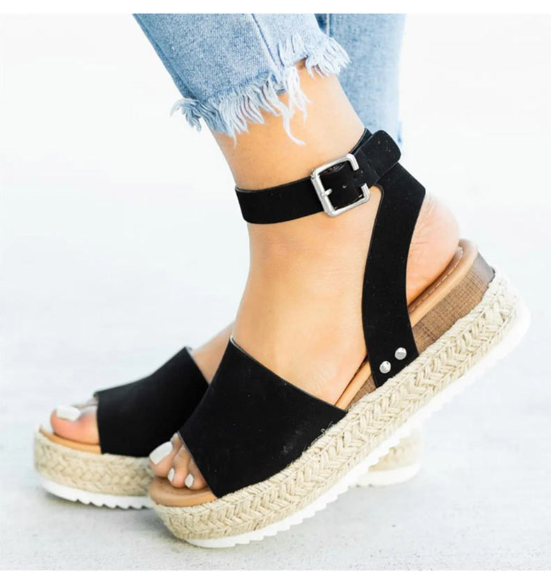 W&W Mode | Sandalen Damen Knöchelriemen Espadrille Schuhe für den Sommer