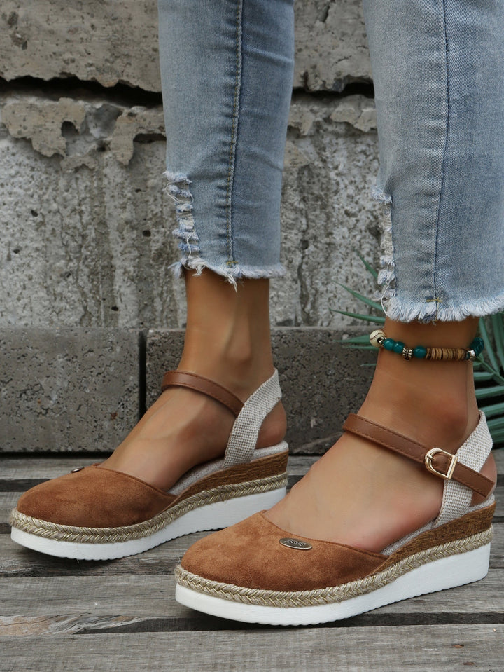 W&W Mode | Sandalen Knöchelriemen Orthopädische Espadrilles Damensandalen