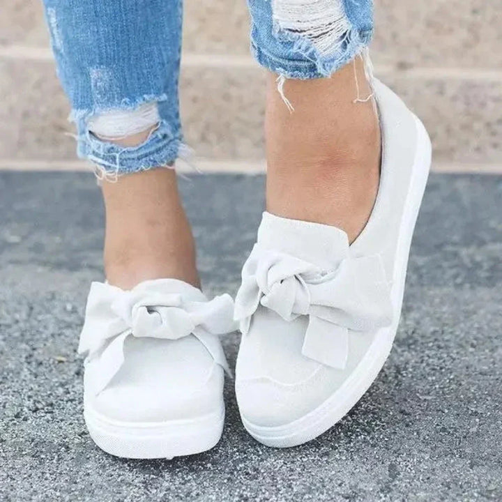 W&W Mode | Plattform Slip on Schleife Nähen Loafers