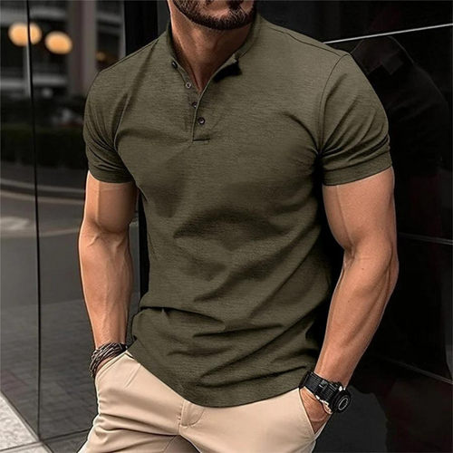 W&W Mode | Poloshirt, Kurze Ärmel, Knöpfe, T-Shirt, Herrenbekleidung
