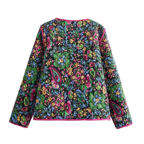 W&W Mode - Damen Blumen bestickte Jacke