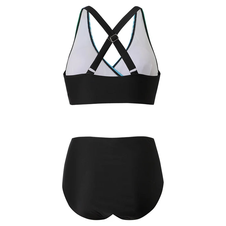 W&W Mode - Hoch tailliertes Push-Up-Halter-Bikini-Set für Damen