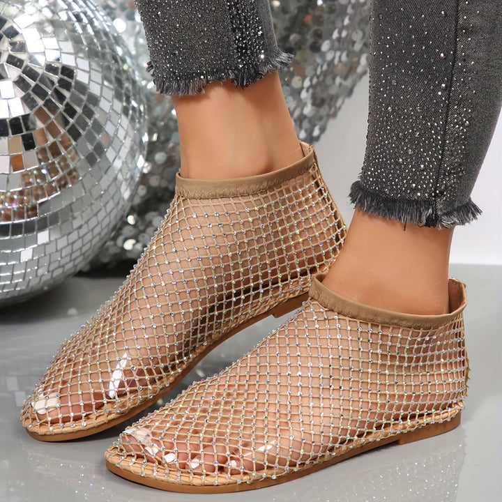 W&W Mode | Sandalen mit Strasssteinen und Mesh