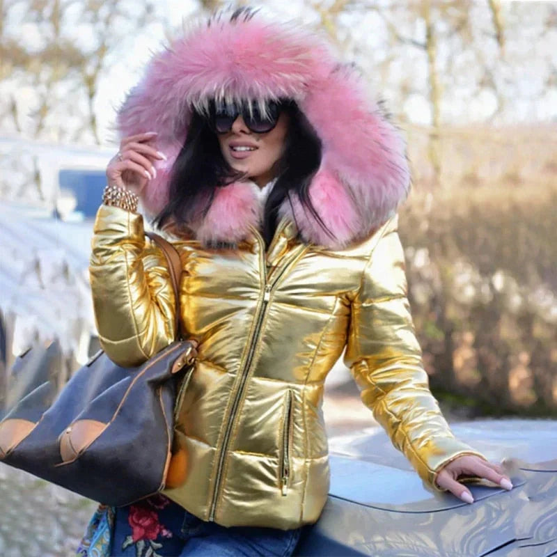 W&W Mode - Winterjacke Mit Kapuze Aus Pelz