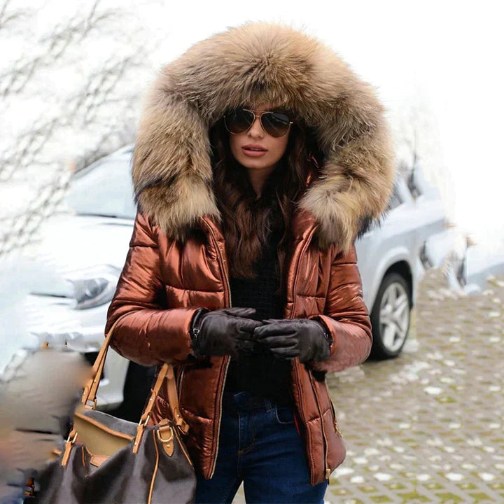 W&W Mode - Winterjacke Mit Kapuze Aus Pelz