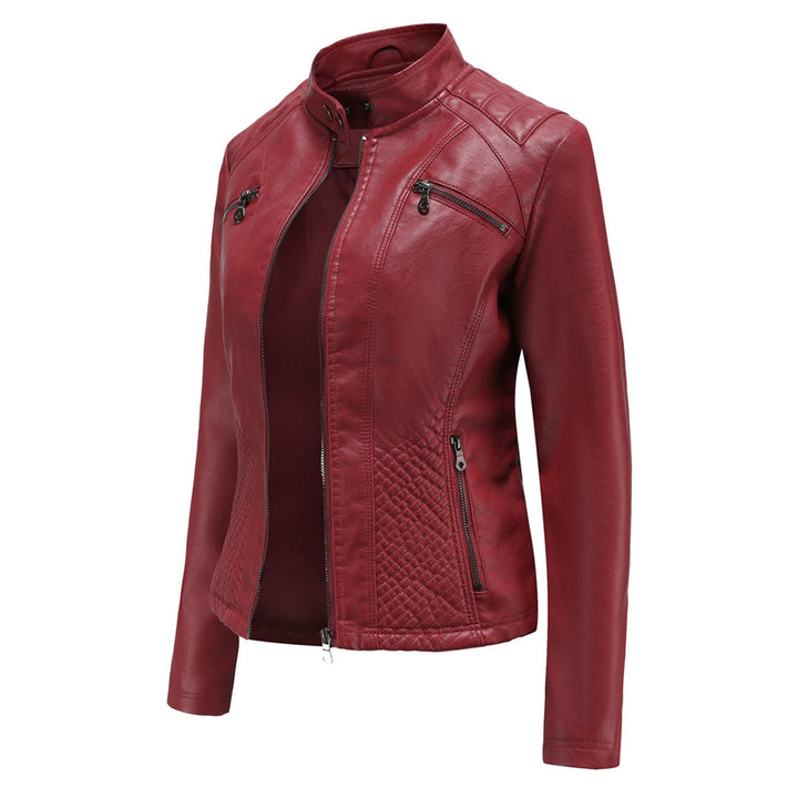 W&W Mode | Lederjacke für Damen - Modische Jacke mit Reißverschluss
