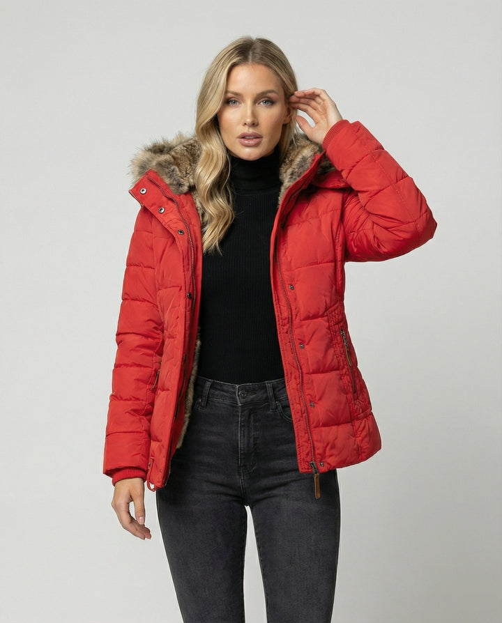 W&W Mode - Isolierte Stepp Winterjacke Mit Gefüttertem Innenfutter und Kapuze