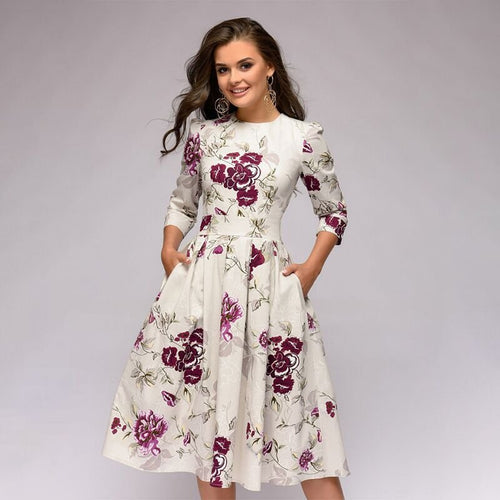 W&W Mode - Retrozo edles, mittellanges Kleid