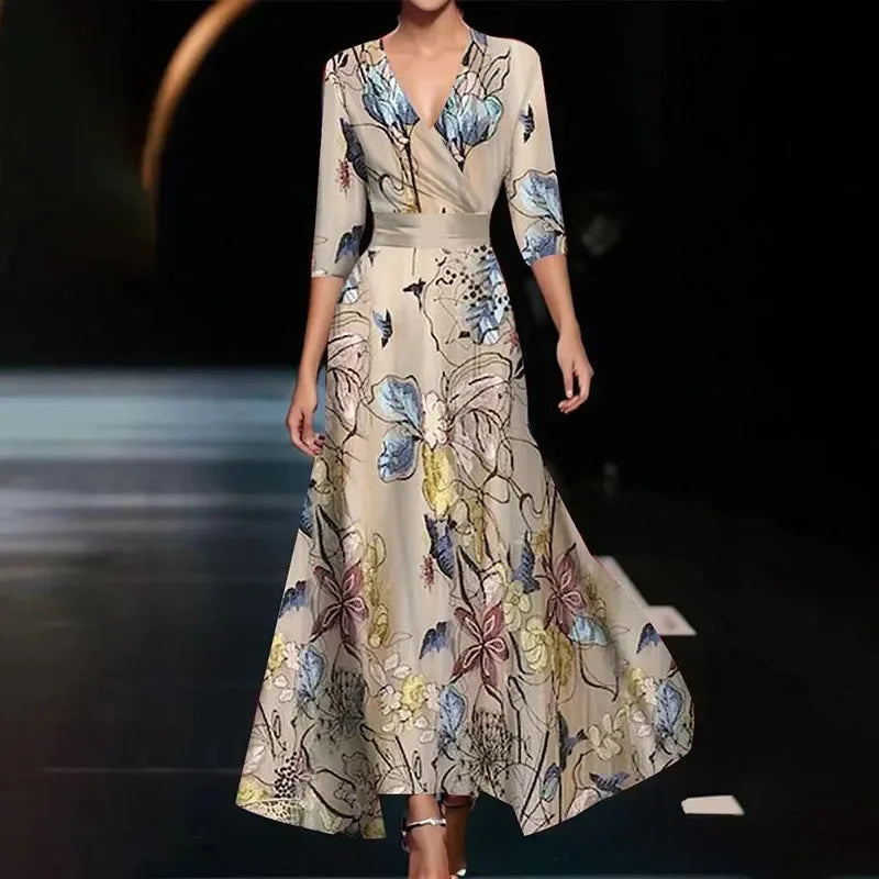 W&W Mode | Wickel Maxi Kleid mit gewagtem Blumenmuster für Damen