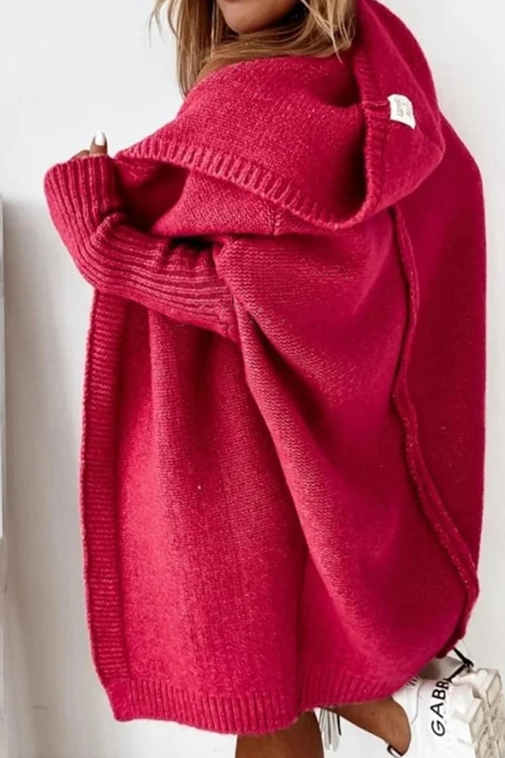 W&W Mode | Stilvolle Übergröße Kapuzenpulli Strickjacke
