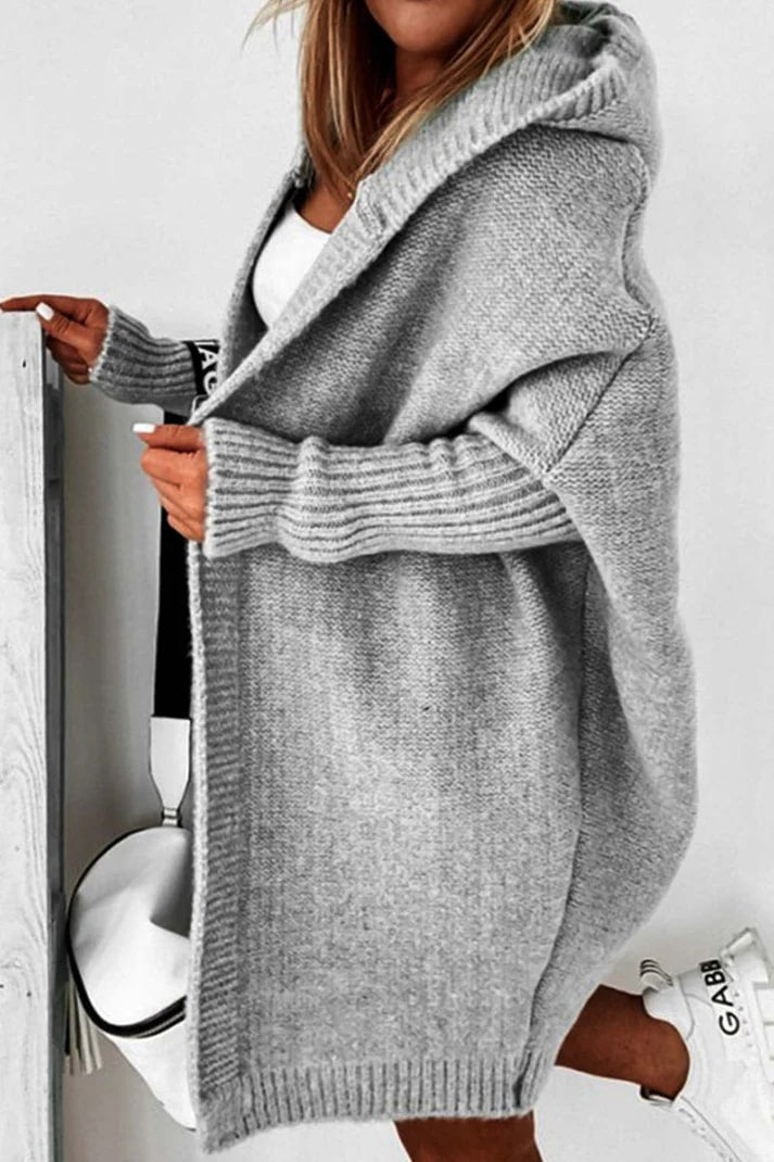 W&W Mode | Stilvolle Übergröße Kapuzenpulli Strickjacke