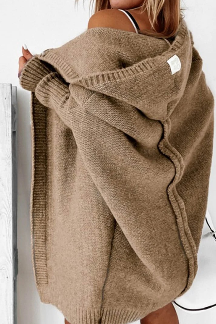 W&W Mode | Stilvolle Übergröße Kapuzenpulli Strickjacke