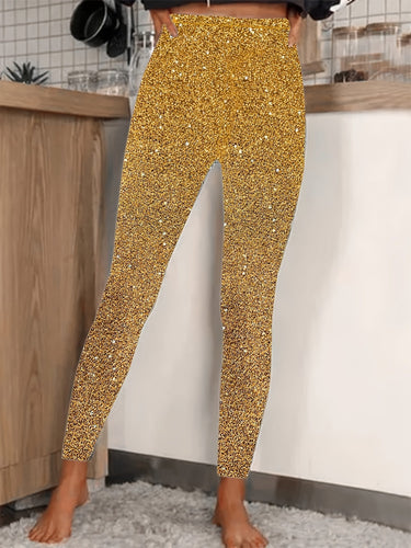 W&W Mode | Hochtaillierte Pailletten Leggings Glänzend & Komfortabel