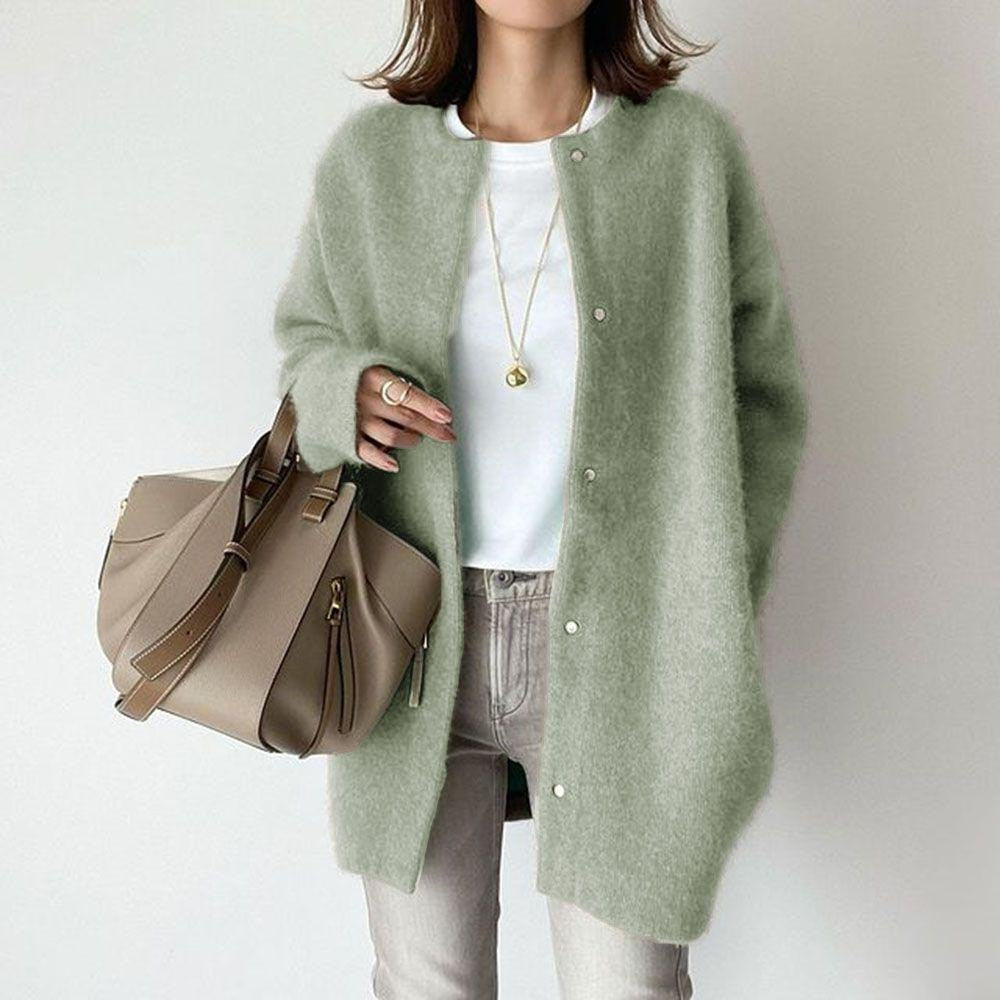 W&W Mode Damen Strickjacke | Wollene Freizeitjacke für Frauen: Lange Stricktops Outwear