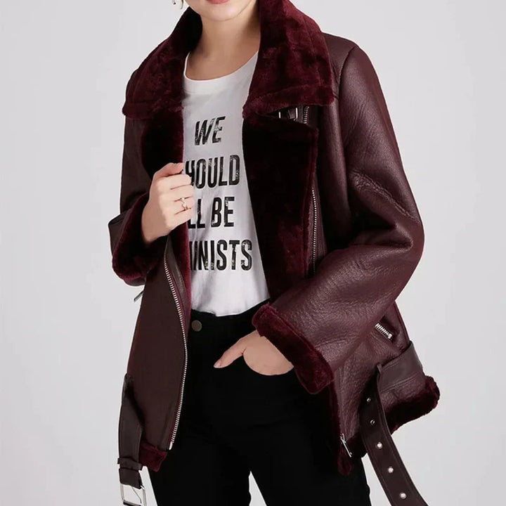 W&W Mode - Dicke Faux-Lederjacke