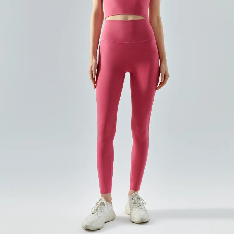 W&W Mode | Emily Sportswear Naked Hochtaillierte Tight Yoga Hosen Doppelseitig Gebürstet Pfirsich Po-Hebende Lauf Sport Fitness Leggings