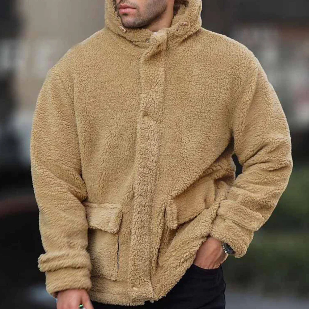 W&W Mode | Bequeme Teddyfell-Kapuzenjacke Für Männer