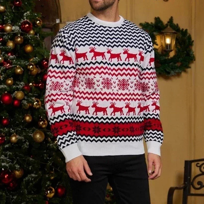 W&W Mode - Hässlicher Weihnachtspulli - Gemütlicher Strickpullover im skandinavischen Stil