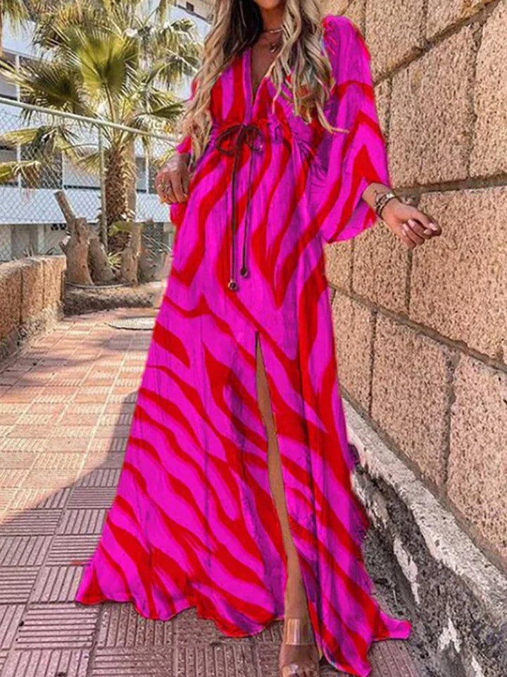 W&W Mode - Elegnat bedrucktes Beach Cover Up Kleid