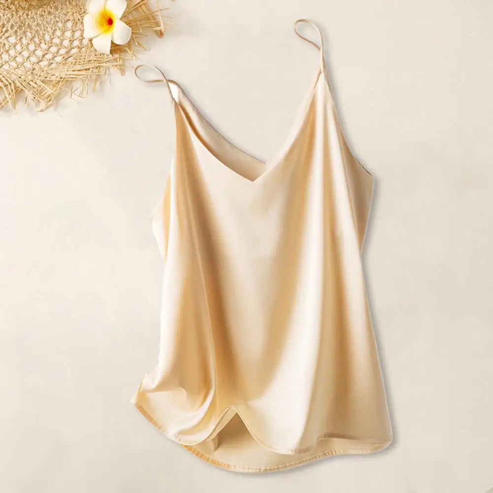 W&W Mode | Satin Unterhemd Mit Spaghettiträgern Für Damen