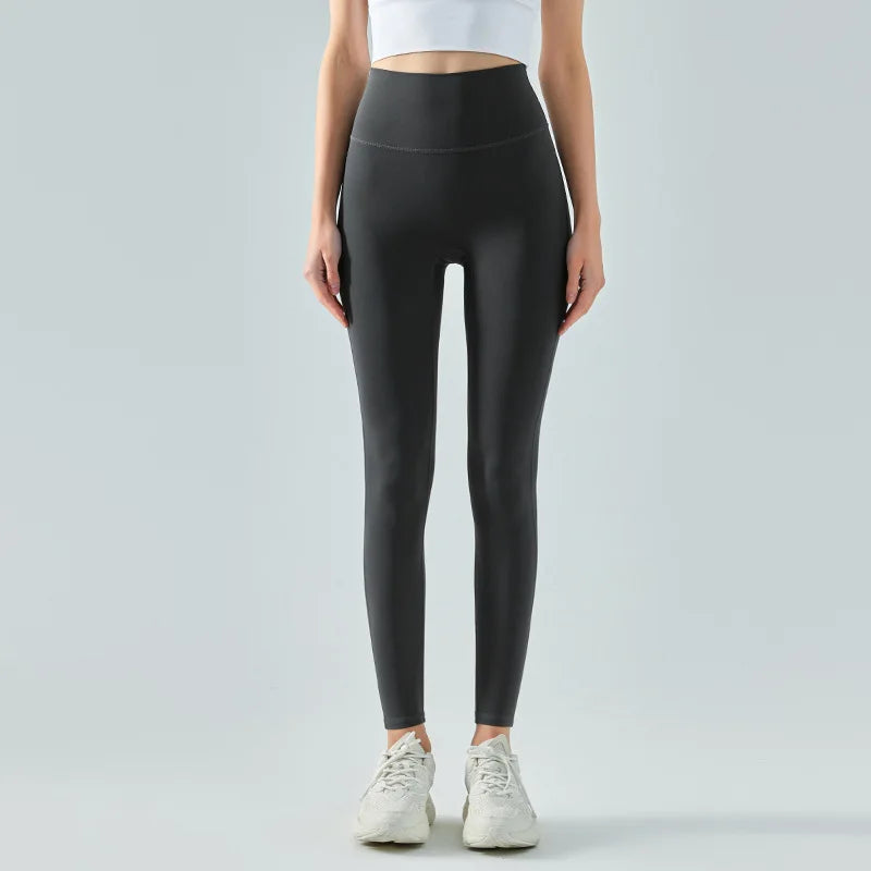 W&W Mode | Emily Sportswear Naked Hochtaillierte Tight Yoga Hosen Doppelseitig Gebürstet Pfirsich Po-Hebende Lauf Sport Fitness Leggings