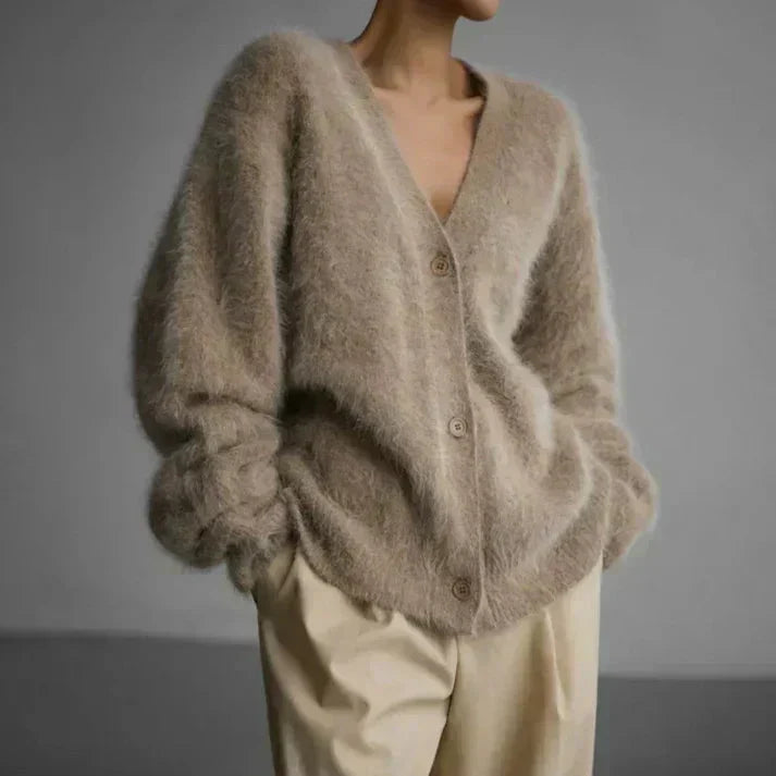 W&W Mode | Fluffy gestrickte Damenstrickjacke