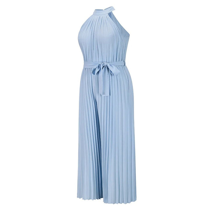 W&W Mode | Plissierter Overall mit Neckholder und Gürtel