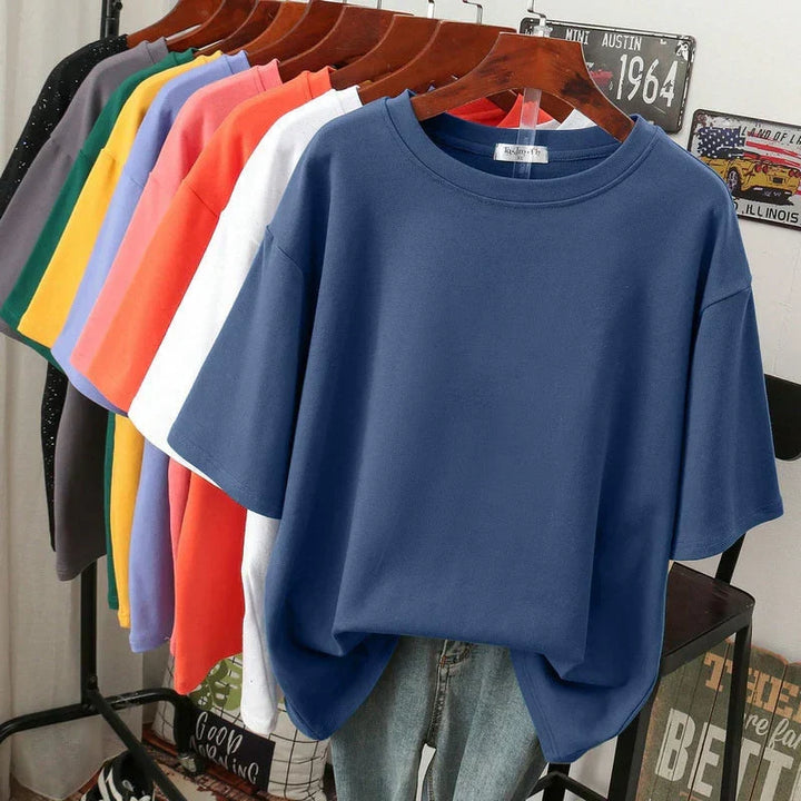 W&W Mode | Kuscheliges Baumwoll-Basic T-Shirt In Übergröße für Frauen