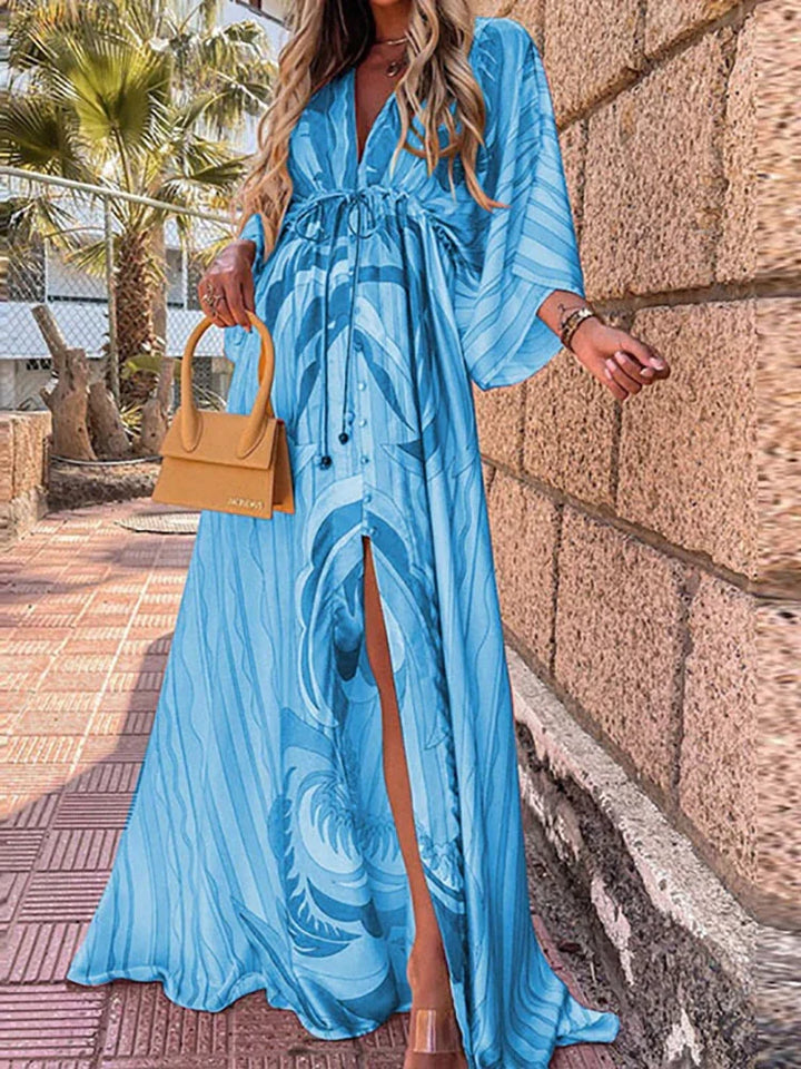 W&W Mode - Elegnat bedrucktes Beach Cover Up Kleid