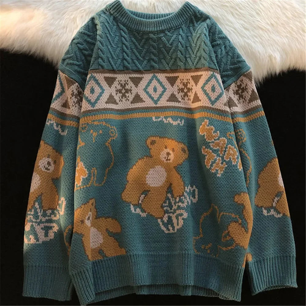 W&W Mode - Hässlicher Weihnachtspulli - Niedlicher Bärenpullover für Paare