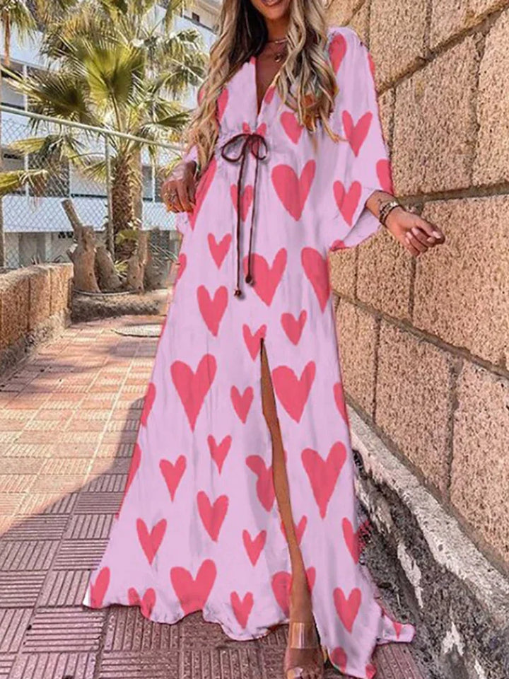 W&W Mode - Elegnat bedrucktes Beach Cover Up Kleid