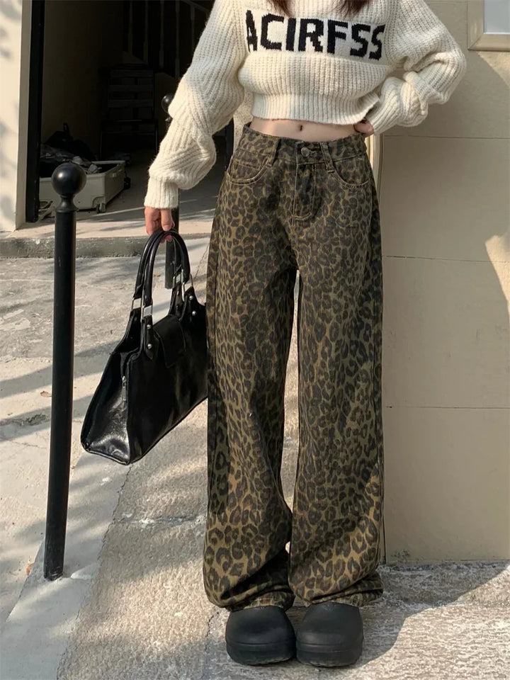 W&W Mode | Modische Leopardenmuster Jeans Für Damen