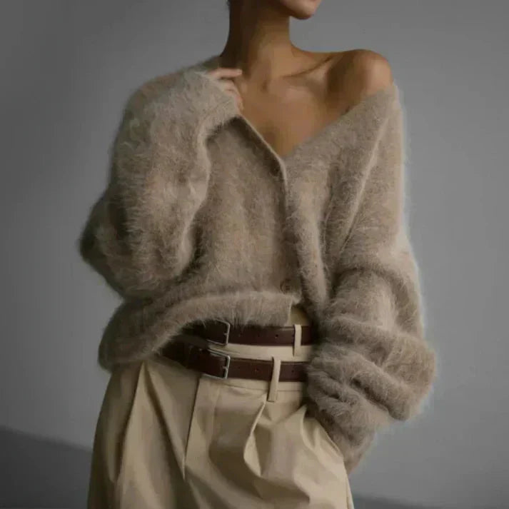 W&W Mode | Fluffy gestrickte Damenstrickjacke