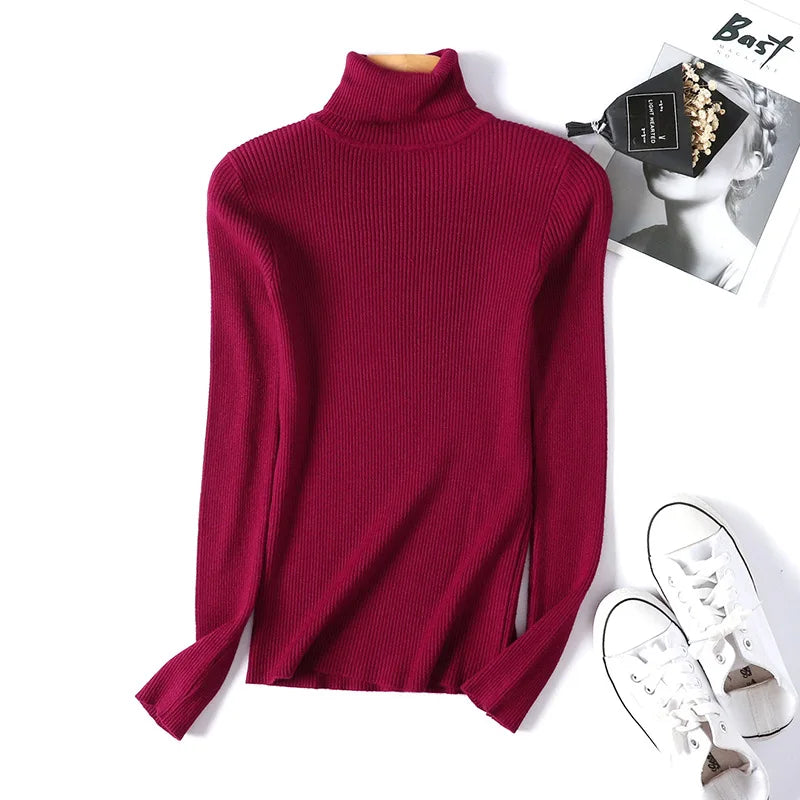 W&W Mode - Damen-Ripp-Turtleneck für elegante Raffinesse