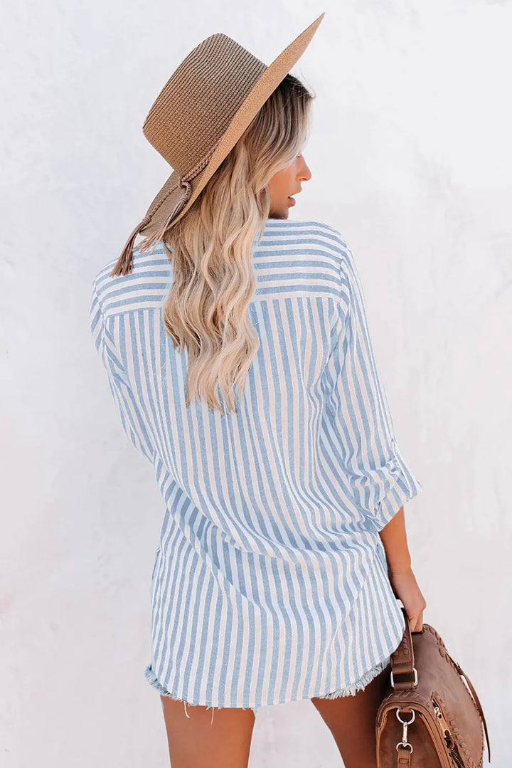 W&W Mode | Klassisch Gestreiftes Button Down Hemd Für Damen