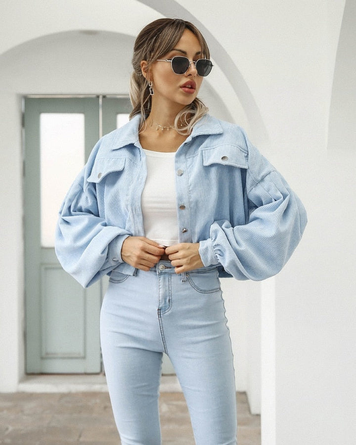 W&W Mode | Corduroy Crop Jacke für Damen Herbstmode 2023